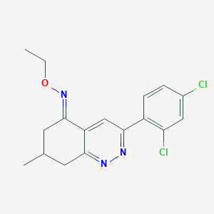 molecular formula C17H17Cl2N3O B2444784 Aza(3-(2,4-dichlorophenyl)-7-methyl(6,7,8-trihydrocinnolin-5-ylidene))ethoxymethane CAS No. 1024826-51-4