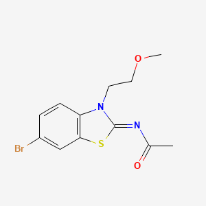 molecular formula C12H13BrN2O2S B2444787 N-[6-bromo-3-(2-methoxyethyl)-1,3-benzothiazol-2-ylidene]acetamide CAS No. 864975-83-7