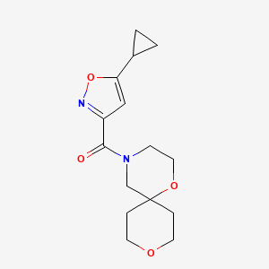molecular formula C15H20N2O4 B2444798 (5-Cyclopropylisoxazol-3-yl)(1,9-dioxa-4-azaspiro[5.5]undecan-4-yl)methanone CAS No. 1421491-46-4