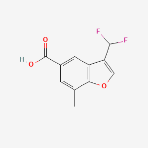 molecular formula C11H8F2O3 B2444802 3-(Difluoromethyl)-7-methyl-1-benzofuran-5-carboxylic acid CAS No. 2248337-34-8