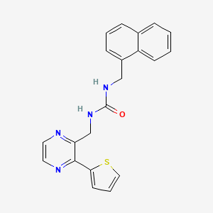 molecular formula C21H18N4OS B2444821 1-(Naphthalen-1-ylmethyl)-3-((3-(thiophen-2-yl)pyrazin-2-yl)methyl)urea CAS No. 2034426-64-5