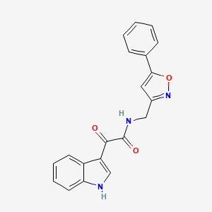 molecular formula C20H15N3O3 B2444823 2-(1H-吲哚-3-基)-2-氧代-N-((5-苯基异恶唑-3-基)甲基)乙酰胺 CAS No. 946209-91-2