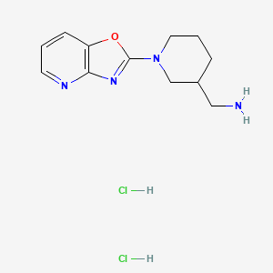 molecular formula C12H18Cl2N4O B2444824 (1-[1,3]Oxazolo[4,5-b]pyridin-2-yl-3-piperidinyl)methanamine dihydrochloride, AldrichCPR CAS No. 2118016-83-2