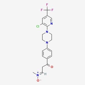 molecular formula C20H20ClF3N4O2 B2444825 [3-(4-{4-[3-Chloro-5-(trifluoromethyl)-2-pyridinyl]piperazino}phenyl)-3-oxopropylidene](methyl)ammoniumolate CAS No. 303151-65-7