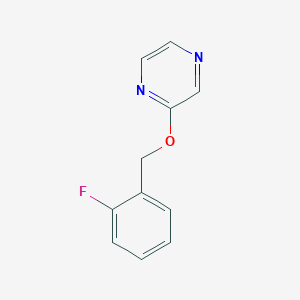 molecular formula C11H9FN2O B2444833 2-[(2-氟苯基)甲氧基]吡嗪 CAS No. 2202085-94-5