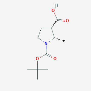molecular formula C11H19NO4 B2444838 顺式-1-[(叔丁氧基)羰基]-2-甲基吡咯烷-3-羧酸 CAS No. 664364-34-5