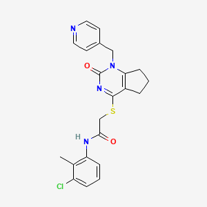 molecular formula C22H21ClN4O2S B2444842 N-(3-chloro-2-methylphenyl)-2-((2-oxo-1-(pyridin-4-ylmethyl)-2,5,6,7-tetrahydro-1H-cyclopenta[d]pyrimidin-4-yl)thio)acetamide CAS No. 946219-29-0
