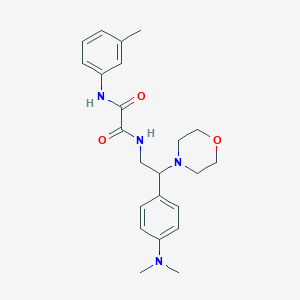 molecular formula C23H30N4O3 B2444849 N1-(2-(4-(二甲氨基)苯基)-2-吗啉乙基)-N2-(间甲苯基)草酰胺 CAS No. 899729-45-4
