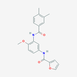 molecular formula C21H20N2O4 B244485 N-{3-[(3,4-dimethylbenzoyl)amino]-4-methoxyphenyl}-2-furamide 