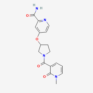molecular formula C17H18N4O4 B2444861 4-((1-(1-甲基-2-氧代-1,2-二氢吡啶-3-羰基)吡咯烷-3-基)氧代)吡啶酰胺 CAS No. 2034448-00-3