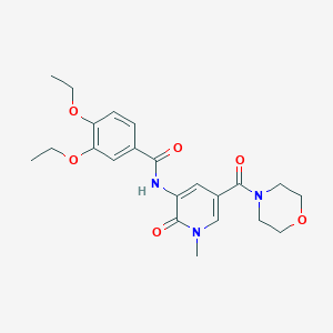 molecular formula C22H27N3O6 B2444869 3,4-diethoxy-N-(1-methyl-5-(morpholine-4-carbonyl)-2-oxo-1,2-dihydropyridin-3-yl)benzamide CAS No. 1105242-49-6