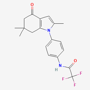 molecular formula C19H19F3N2O2 B2444873 2,2,2-trifluoro-N-[4-(2,6,6-trimethyl-4-oxo-5,7-dihydroindol-1-yl)phenyl]acetamide CAS No. 1022730-26-2
