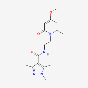 molecular formula C16H22N4O3 B2444876 N-(2-(4-甲氧基-6-甲基-2-氧代吡啶-1(2H)-基)乙基)-1,3,5-三甲基-1H-吡唑-4-甲酰胺 CAS No. 1904398-74-8