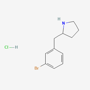 molecular formula C11H15BrClN B2444887 2-[(3-Bromophenyl)methyl]pyrrolidine hydrochloride CAS No. 1909309-28-9