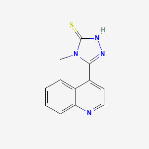 molecular formula C12H10N4S B2444891 4-Methyl-3-quinolin-4-yl-1H-1,2,4-triazole-5-thione CAS No. 1417313-49-5