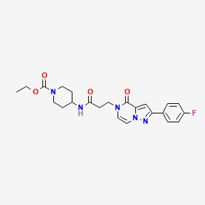 ethyl 4-({3-[2-(4-fluorophenyl)-4-oxopyrazolo[1,5-a]pyrazin-5(4H)-yl]propanoyl}amino)piperidine-1-carboxylate