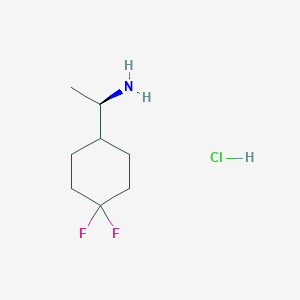 molecular formula C8H16ClF2N B2444896 (1R)-1-(4,4-二氟环己基)乙胺；盐酸盐 CAS No. 2580103-26-8