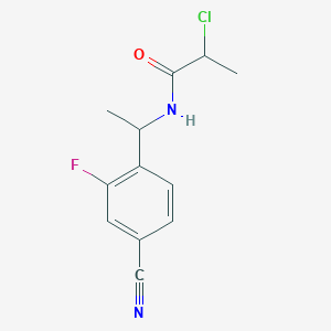 B2444902 2-Chloro-N-[1-(4-cyano-2-fluorophenyl)ethyl]propanamide CAS No. 2411286-61-6