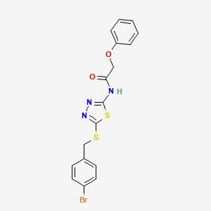 molecular formula C17H14BrN3O2S2 B2444903 N-(5-((4-溴苄基)硫代)-1,3,4-噻二唑-2-基)-2-苯氧基乙酰胺 CAS No. 392302-64-6