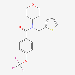 B2444904 N-(tetrahydro-2H-pyran-4-yl)-N-(thiophen-2-ylmethyl)-4-(trifluoromethoxy)benzamide CAS No. 1797546-36-1