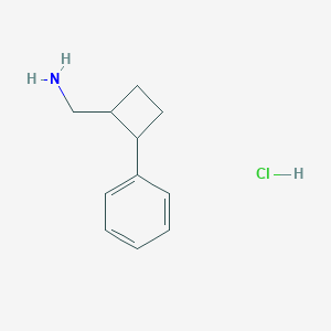 molecular formula C11H16ClN B2444907 (2-苯基环丁基)甲胺；盐酸盐 CAS No. 2377033-92-4