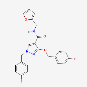 molecular formula C23H19F2N3O3 B2444910 1-(4-氟苄基)-3-((4-氟苄基)氧基)-N-(呋喃-2-基甲基)-1H-吡唑-4-甲酰胺 CAS No. 1013755-46-8