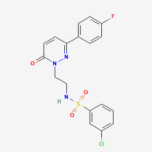 molecular formula C18H15ClFN3O3S B2444911 3-氯-N-(2-(3-(4-氟苯基)-6-氧代嘧啶并嘧啶-1(6H)-基)乙基)苯磺酰胺 CAS No. 921513-01-1