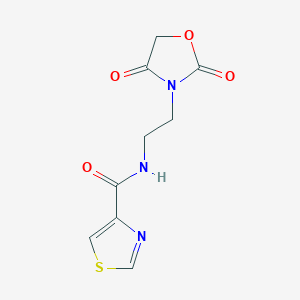 molecular formula C9H9N3O4S B2444913 N-(2-(2,4-dioxooxazolidin-3-yl)ethyl)thiazole-4-carboxamide CAS No. 2034611-21-5