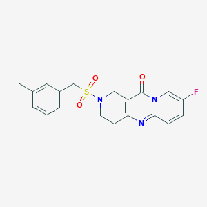 B2444915 8-fluoro-2-((3-methylbenzyl)sulfonyl)-3,4-dihydro-1H-dipyrido[1,2-a:4',3'-d]pyrimidin-11(2H)-one CAS No. 2034415-60-4