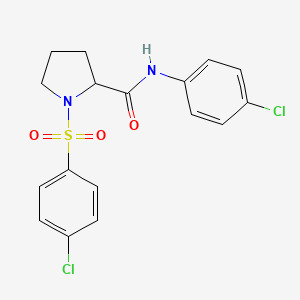 molecular formula C17H16Cl2N2O3S B2444916 N-(4-chlorophenyl)-1-(4-chlorophenyl)sulfonylpyrrolidine-2-carboxamide CAS No. 317377-78-9