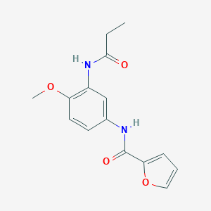 molecular formula C15H16N2O4 B244492 N-[4-methoxy-3-(propionylamino)phenyl]-2-furamide 