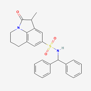 molecular formula C25H24N2O3S B2444922 N-二苯甲基-1-甲基-2-氧代-2,4,5,6-四氢-1H-吡咯并[3,2,1-ij]喹啉-8-磺酰胺 CAS No. 898427-31-1