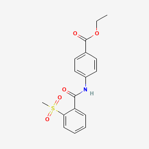molecular formula C17H17NO5S B2444925 4-(2-(甲基磺酰基)苯甲酰氨基)苯甲酸乙酯 CAS No. 896369-88-3