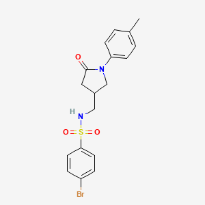 molecular formula C18H19BrN2O3S B2444926 4-溴-N-((5-氧代-1-(对甲苯基)吡咯烷-3-基)甲基)苯磺酰胺 CAS No. 954608-64-1