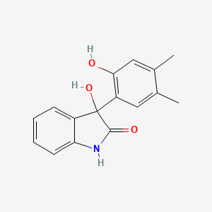 molecular formula C16H15NO3 B2444933 3-羟基-3-(2-羟基-4,5-二甲基苯基)-1,3-二氢-2H-吲哚-2-酮 CAS No. 866043-40-5