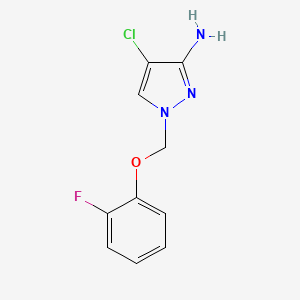 molecular formula C10H9ClFN3O B2444935 4-氯-1-[(2-氟苯氧基)甲基]-1H-吡唑-3-胺 CAS No. 1006435-98-8