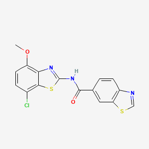 molecular formula C16H10ClN3O2S2 B2444939 N-(7-氯-4-甲氧基苯并[d]噻唑-2-基)苯并[d]噻唑-6-甲酰胺 CAS No. 886949-98-0
