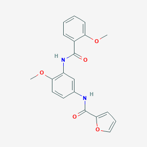 molecular formula C20H18N2O5 B244494 N-{4-methoxy-3-[(2-methoxybenzoyl)amino]phenyl}-2-furamide 