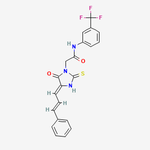molecular formula C21H16F3N3O2S B2444942 2-((Z)-5-oxo-4-((E)-3-phenylallylidene)-2-thioxoimidazolidin-1-yl)-N-(3-(trifluoromethyl)phenyl)acetamide CAS No. 780821-38-7