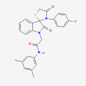molecular formula C26H22FN3O3S B2444949 N-(3,5-二甲基苯基)-2-(3'-(4-氟苯基)-2,4'-二氧代螺[吲哚啉-3,2'-噻唑烷]-1-基)乙酰胺 CAS No. 894565-83-4