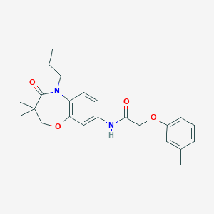 N-(3,3-dimethyl-4-oxo-5-propyl-2,3,4,5-tetrahydrobenzo[b][1,4]oxazepin-8-yl)-2-(m-tolyloxy)acetamide