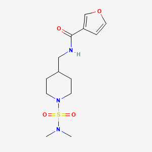 molecular formula C13H21N3O4S B2444958 N-((1-(N,N-二甲基磺酰胺基)哌啶-4-基)甲基)呋喃-3-甲酰胺 CAS No. 2034375-30-7