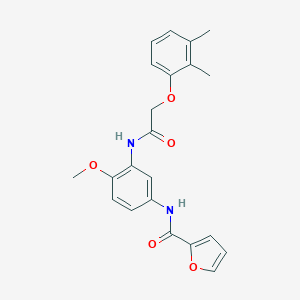 molecular formula C22H22N2O5 B244496 N-(3-{[(2,3-dimethylphenoxy)acetyl]amino}-4-methoxyphenyl)-2-furamide 