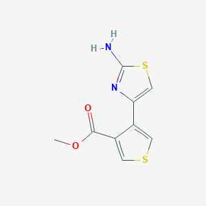 molecular formula C9H8N2O2S2 B2444970 4-(2-氨基-1,3-噻唑-4-基)噻吩-3-羧酸甲酯 CAS No. 2490406-05-6