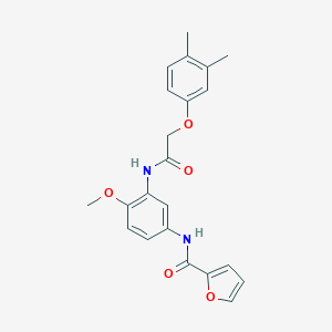 molecular formula C22H22N2O5 B244498 N-(3-{[(3,4-dimethylphenoxy)acetyl]amino}-4-methoxyphenyl)-2-furamide 