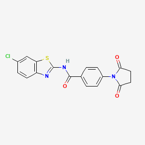 molecular formula C18H12ClN3O3S B2444983 N-(6-氯苯并[d]噻唑-2-基)-4-(2,5-二氧代吡咯烷-1-基)苯甲酰胺 CAS No. 330191-21-4