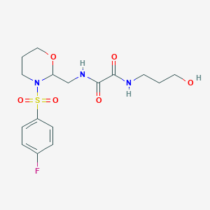 B2444988 N'-[[3-(4-fluorophenyl)sulfonyl-1,3-oxazinan-2-yl]methyl]-N-(3-hydroxypropyl)oxamide CAS No. 872862-84-5