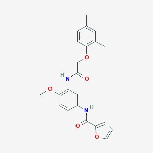 molecular formula C22H22N2O5 B244499 N-(3-{[(2,4-dimethylphenoxy)acetyl]amino}-4-methoxyphenyl)-2-furamide 