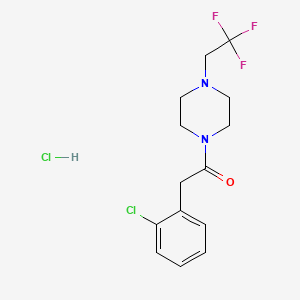 molecular formula C14H17Cl2F3N2O B2444990 盐酸2-(2-氯苯基)-1-(4-(2,2,2-三氟乙基)哌嗪-1-基)乙酮 CAS No. 1351632-70-6