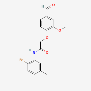 molecular formula C18H18BrNO4 B2444993 N-(2-溴-4,5-二甲苯基)-2-(4-甲酰基-2-甲氧基苯氧基)乙酰胺 CAS No. 443663-18-1